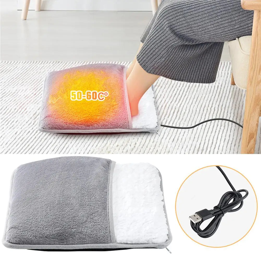 USB Electric Foot Warmer Heating Pad – Plush, Washable Electric Heating Pad Oasis Select