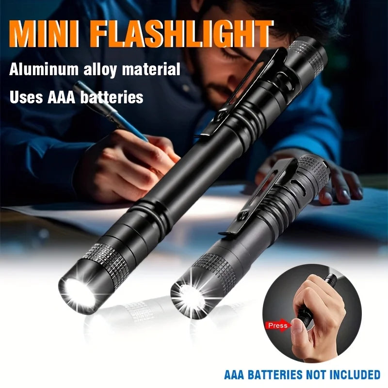 Mini Portable Flashlight Pocket Bright High Power Handheld Pen Light led Torch for Camping Fishing Outdoor Emergency Home Use Oasis Select