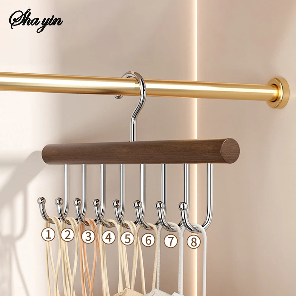 Wooden 8-Hook Hanger Rack | Clothes, Hats & Accessories Organizer