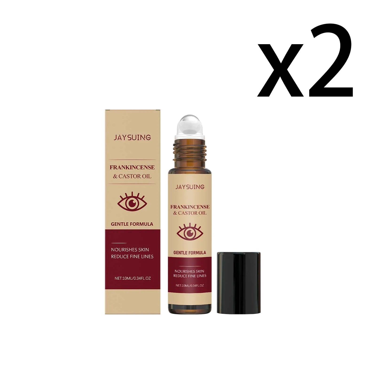 Castor Oil Eye Essence Dark Circles Eye Bags Anti-Puffiness Lift Firm Ball Massage Reduce Fine Lines Deep Nourish Eye Care Serum Oasis Select 2x10ml 10ml