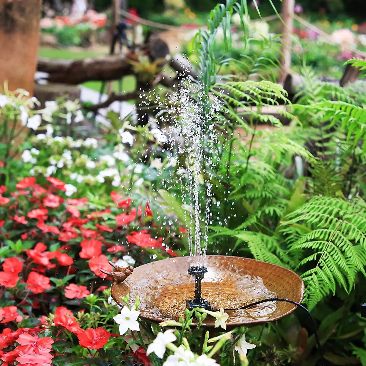 2.5W Solar Water Pump Fountain,with 6Nozzles and 4ft Water Pipe,Solar Powered Pump for Bird Bath,Pond,Garden Solar Fountain Pump Oasis Select