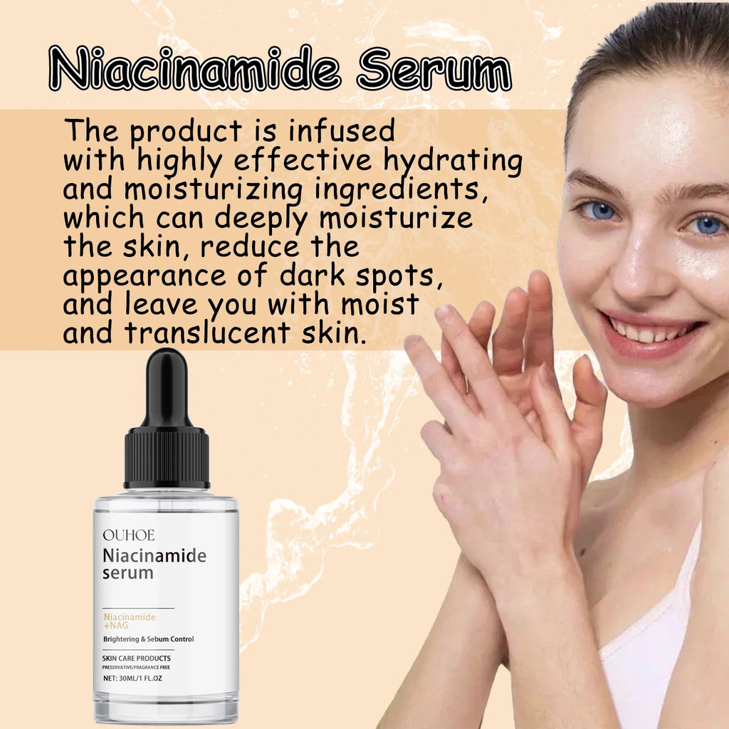 Nicotinamide Face Serum Brightening Moisturizing Smoothing Shrink Pores Facial Essence Glowing Facial Moisturizer for Daily Skin Oasis Select
