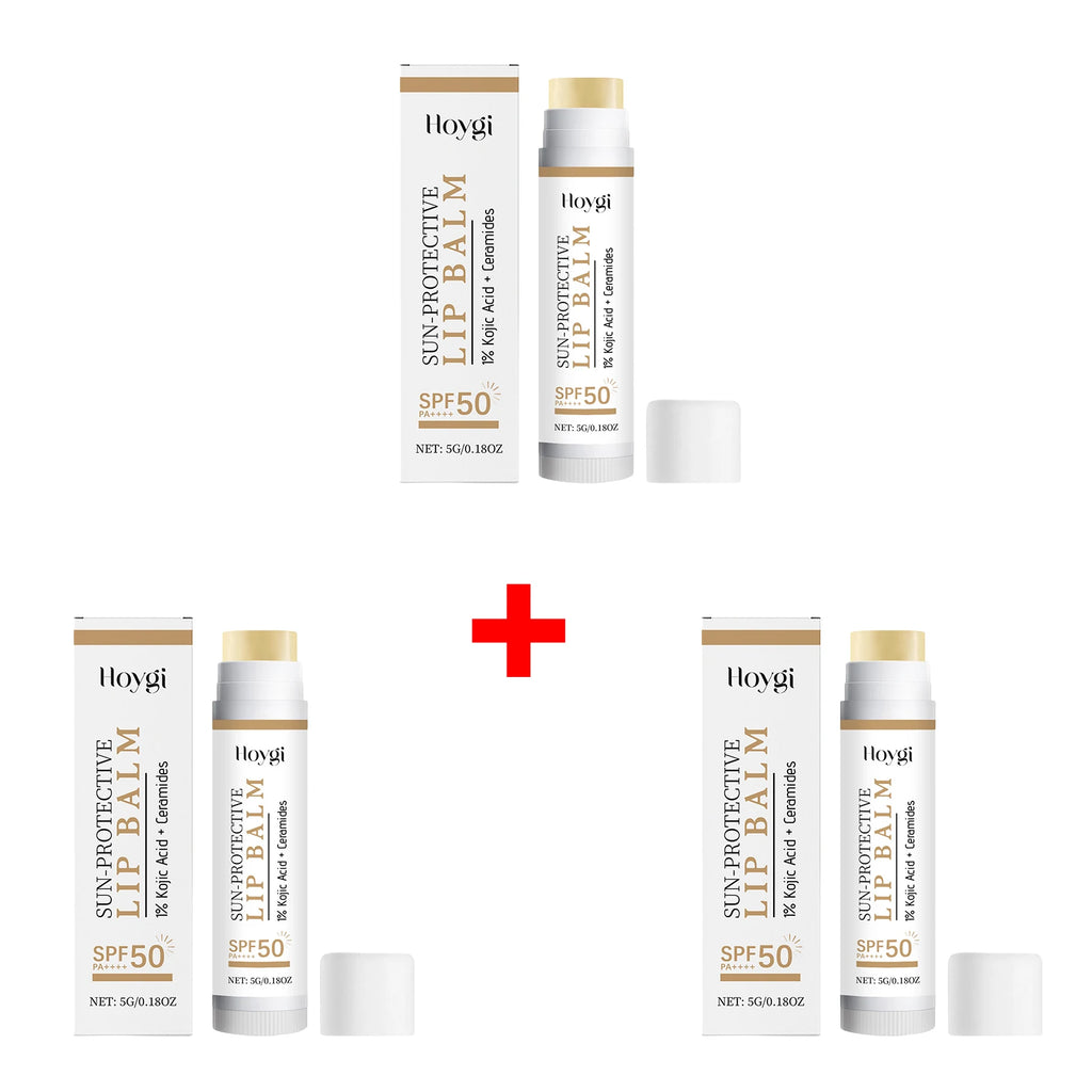 Spf50 Pa++++ Lip Balm 5g with 1% Kojic Acid & Ceramides, UV Protection Brightening Moisturizing Lip Stick for Dry Chapped Lips Oasis Select 3pcs