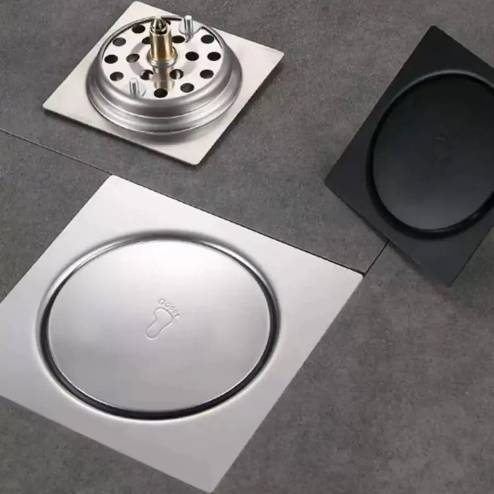 Square Shower Floor Drain | Press-Type Hair Catcher Anti-Odor
