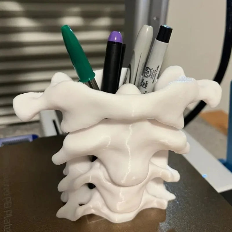 Simulation Spine Brush Holder 3D Printting Pen Holder Spine 3D Vase Table Storage Box Office Home Decor Desktop Organizer Oasis Select