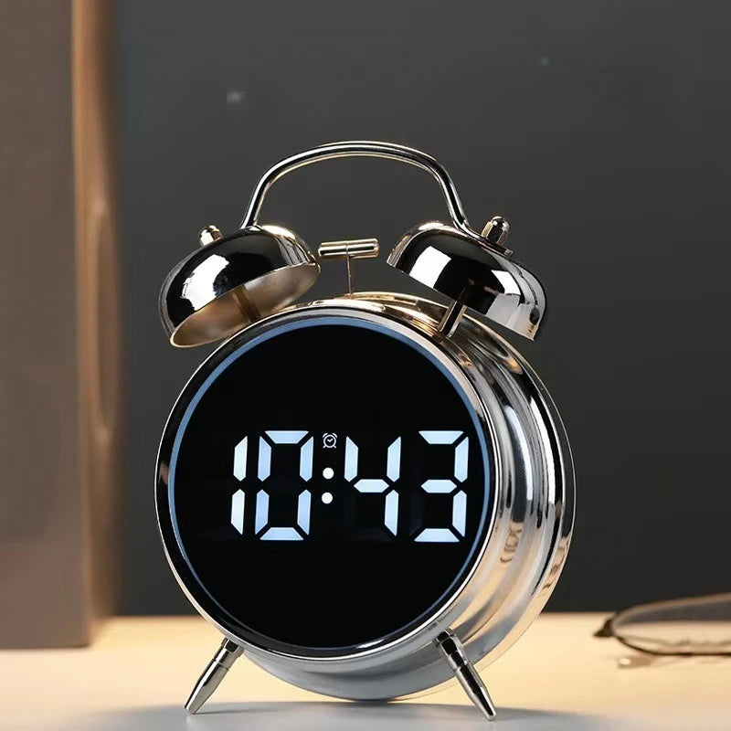 Student Alarm Clock with Ultra-Loud Volume Metal Bell for Hard-to-Wake-Up Individuals Multi-Functional and Pluggable Oasis Select