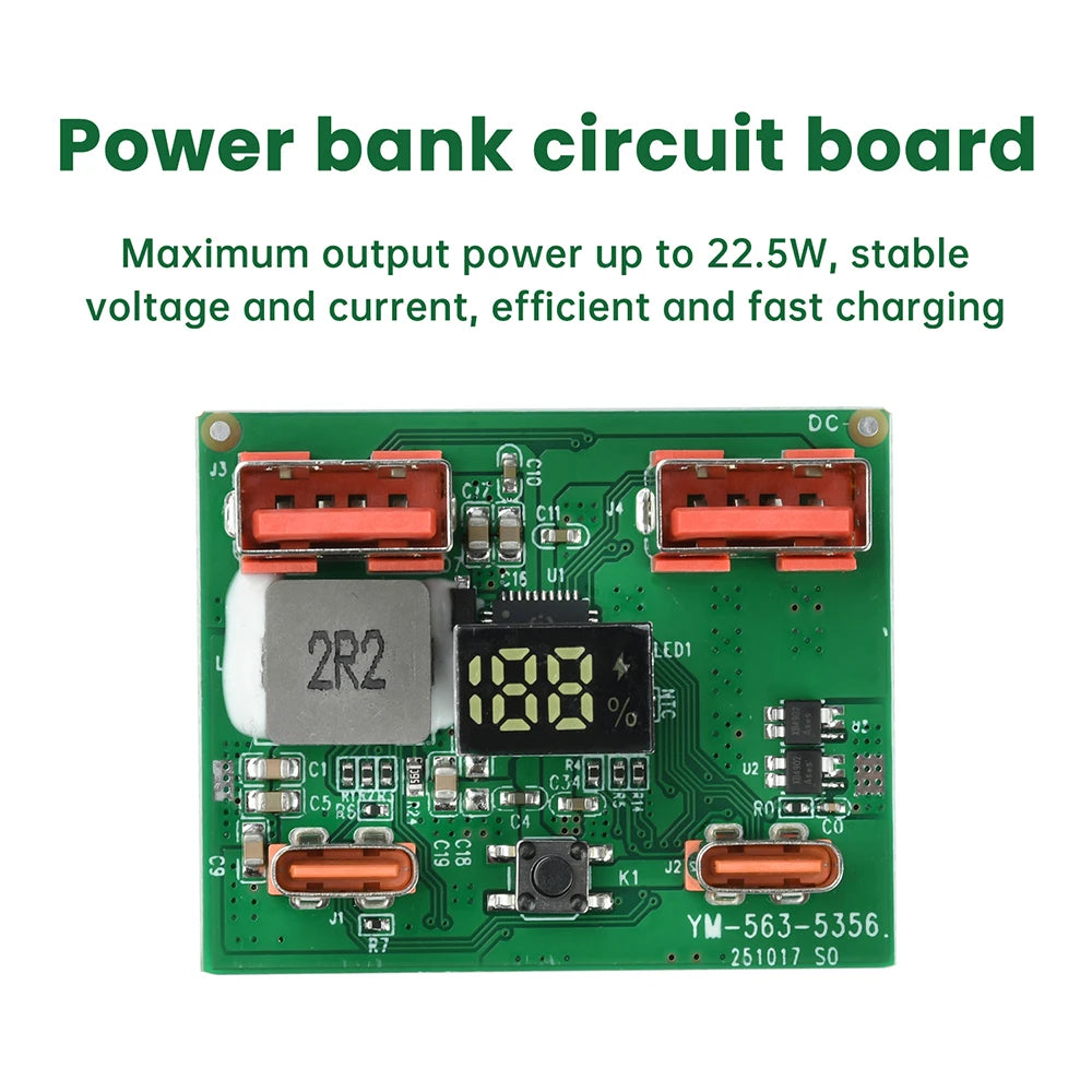 22.5W IP5356 Fast Charging Module DIY Mobile Power Control Motherboard Multiple Protocols Type-C USB Interface Oasis Select