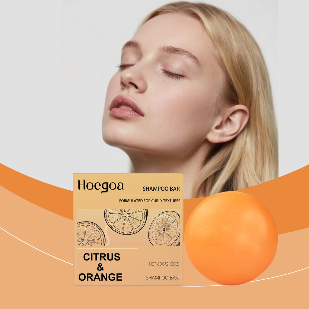 HOEGOA Citrus Orange Shampoo Bar – Hydrating & Volumizing