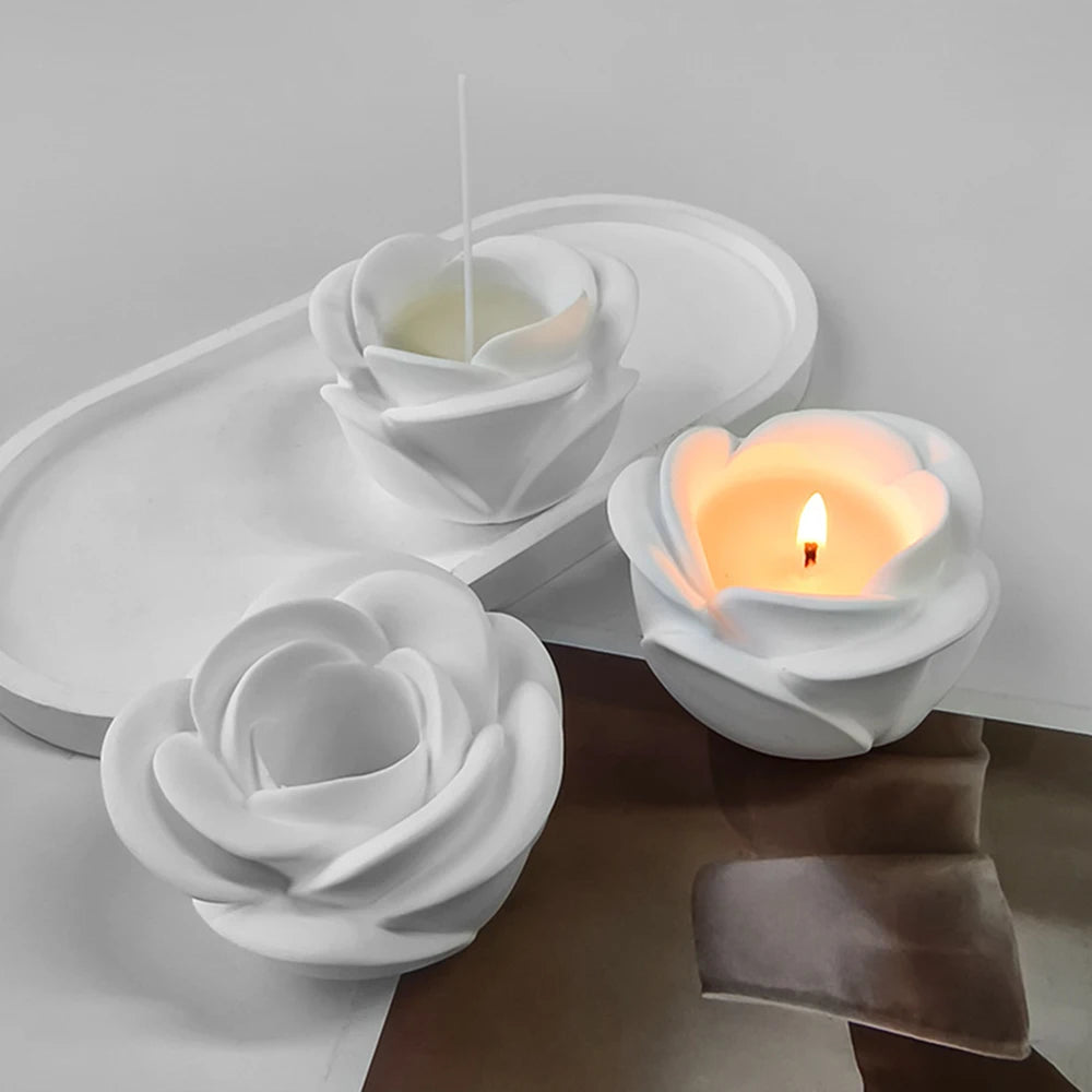 Rose Candle Holder Mold High-Quality Candle Holder Molds Flower Candlestick Silicone Mould Long Pole Candle For Artisan Gifts Oasis Select