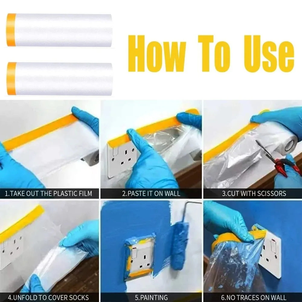 Self-Adhesive PE Masking Film | Dustproof Paint Protection Roll