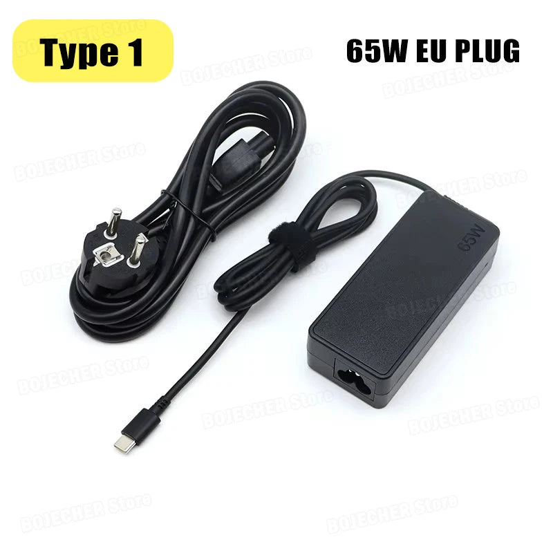 65W 20V 3.25A Type-C Interface Laptop Charger For Lenovo ThinkPad Hp Yoga Dell ASUS Fast Charging USB C Power Supply Adapters Oasis Select Type-1 EU
