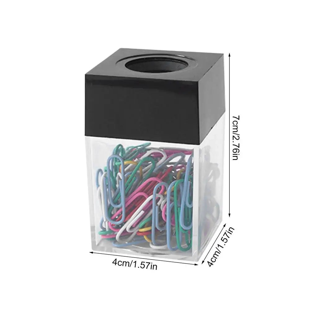Magnetic Paper Clip Storage Box Protable Stationery High Capacity Storage Box Office Binding Supplies Clips Dispenser Organizer Oasis Select Black