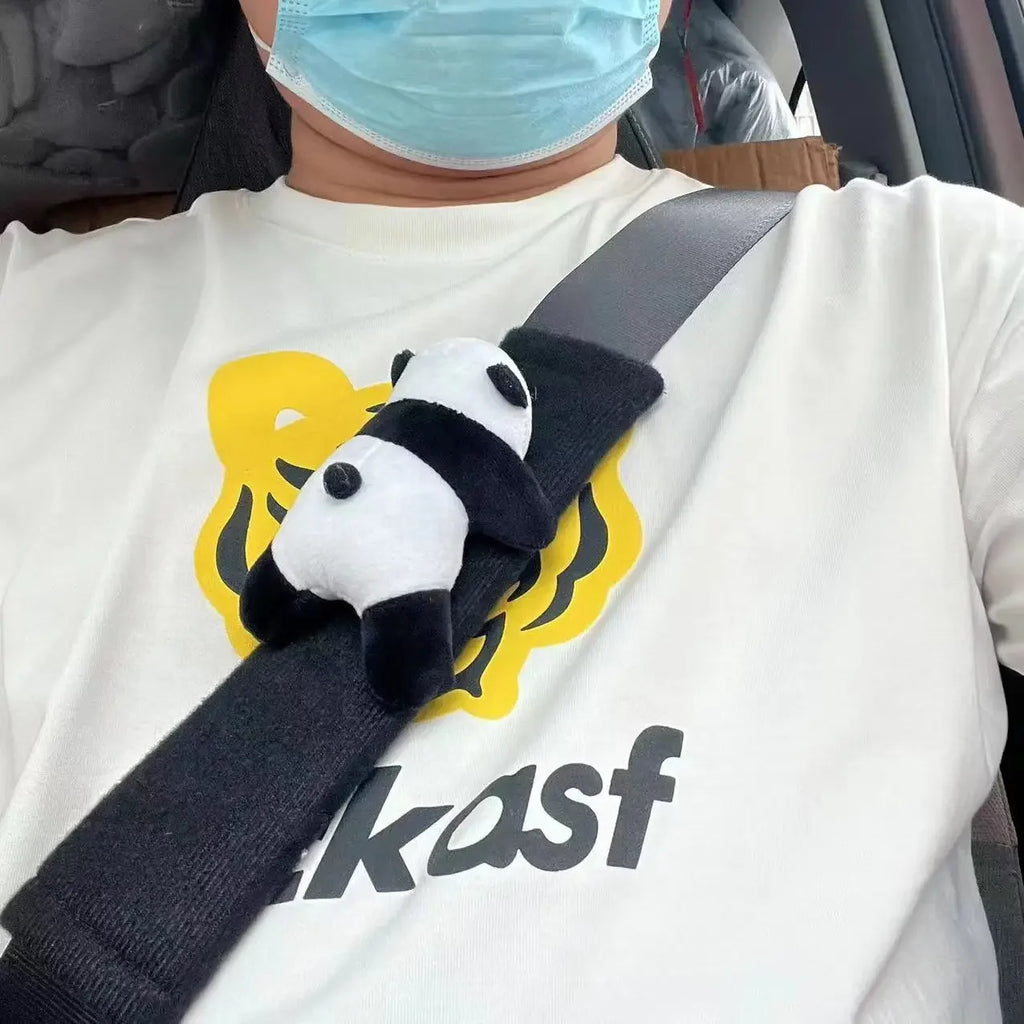 Automobile Safety Belt Decoration Cartoon Panda Safety Belt Shoulder Pad Plush Automobile Accessories Car Decorations Oasis Select