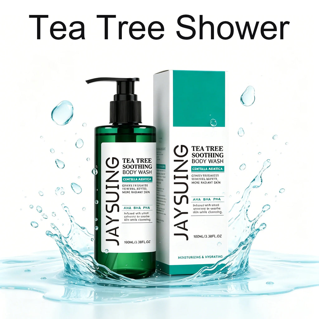 Tea Tree Shower Gel Exfoliating Control Oil Hydrate Lasting Aroma Refreshing Rich Foam Body Wash Soothing Moisturize Bath Lotion Oasis Select