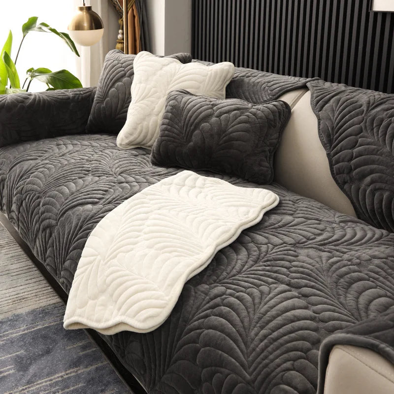 Nordic simple sofa cushion winter Dutch short plush cushion cushion cover non slip thickened sofa cover cover sofa Oasis Select