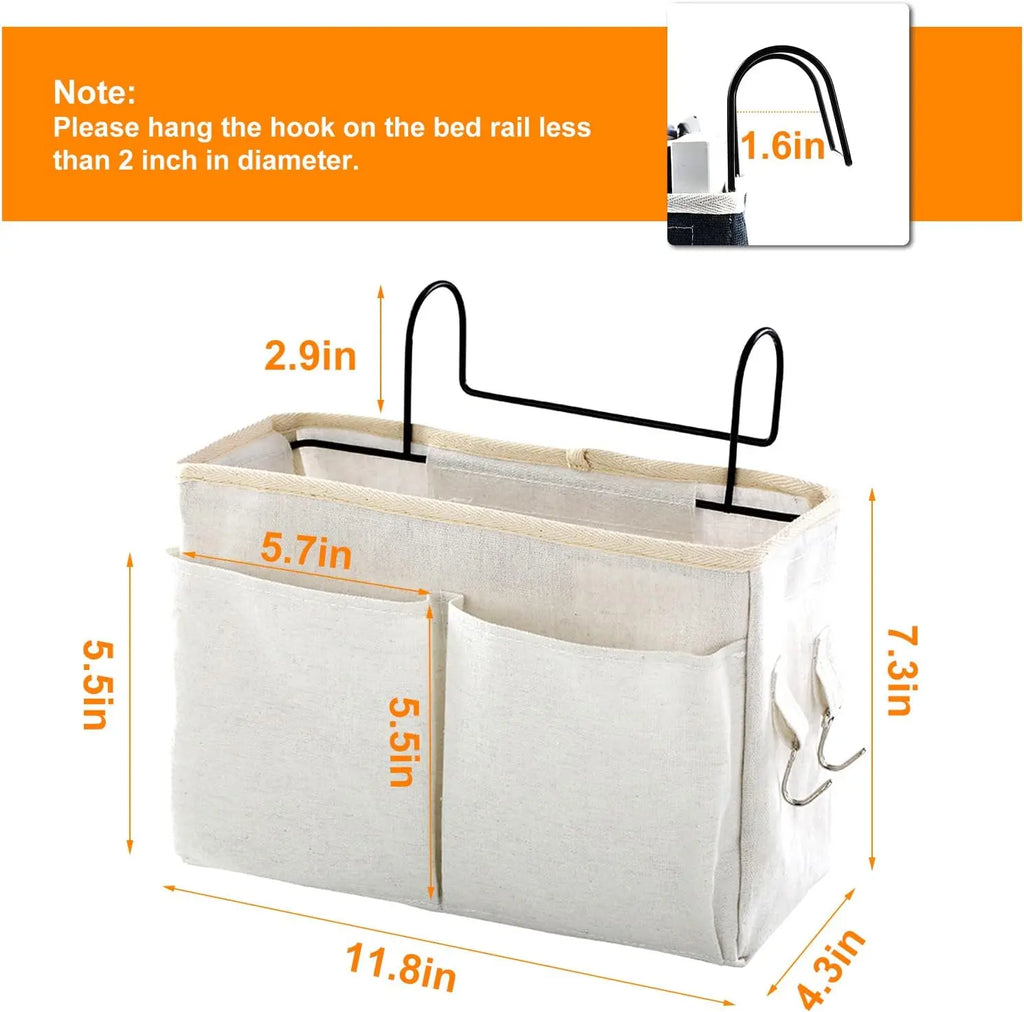 Student dorm storage basket hanging storage bag bedside storage rack wall-mounted storage basket for keys water cups charger etc Oasis Select