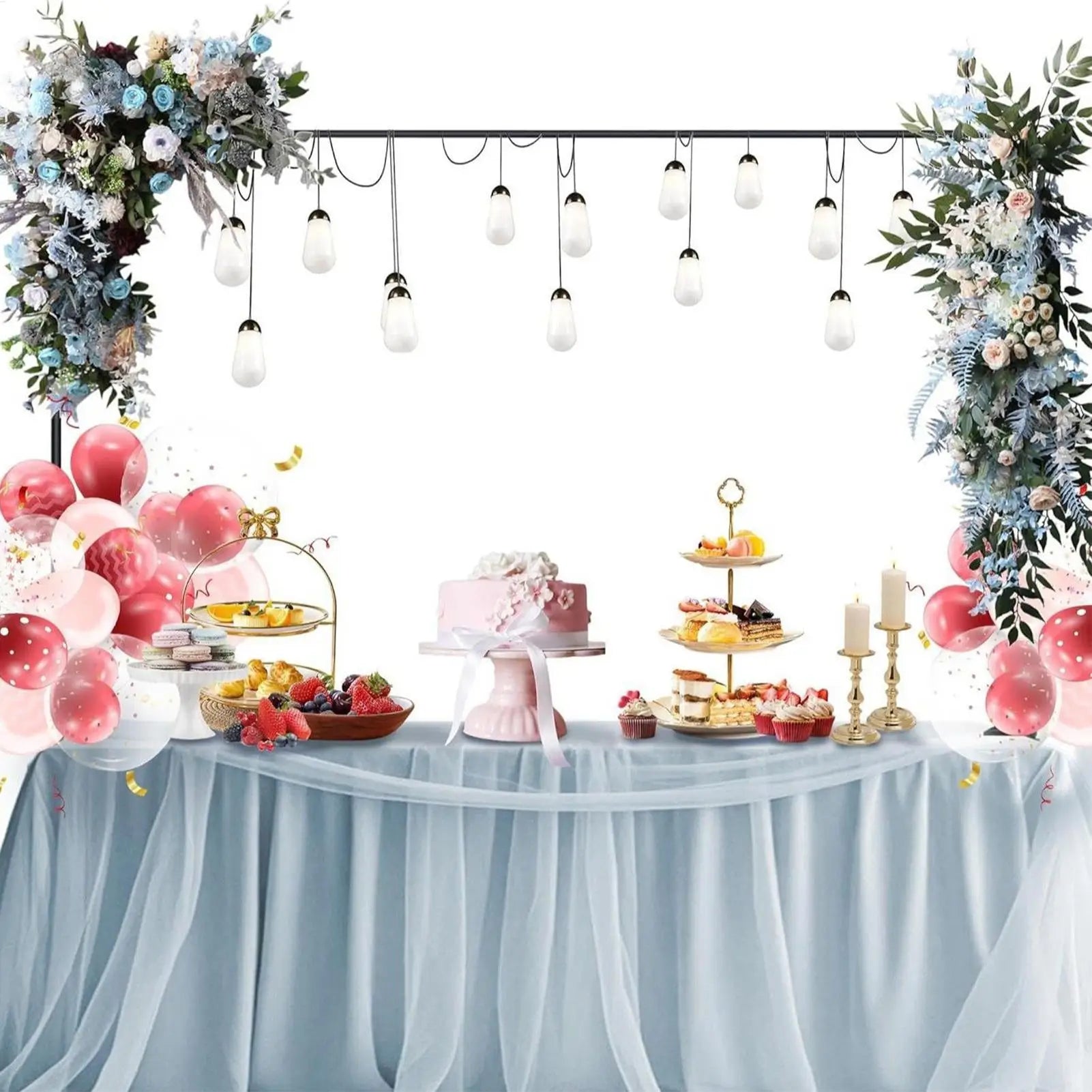 Table Arch Stand with Clamps Adjustable Over The Table Rod Stand with Clamps Dining Background Rack Balloon Arch Decorations Oasis Select