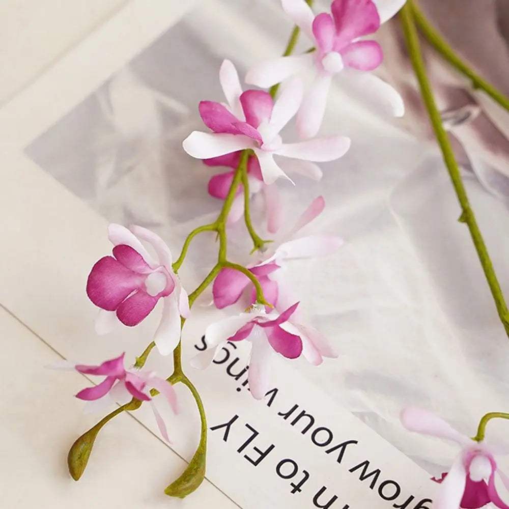 Artificial Phalaenopsis Orchid Branch | 3-Fork Realistic Fake Flower