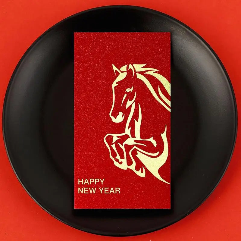 6pcs Pack 2026 Year Of The Horse Chinese New Year Lucky Money Envelopes, Cartoon Red Packet For Spring Festival Oasis Select B5