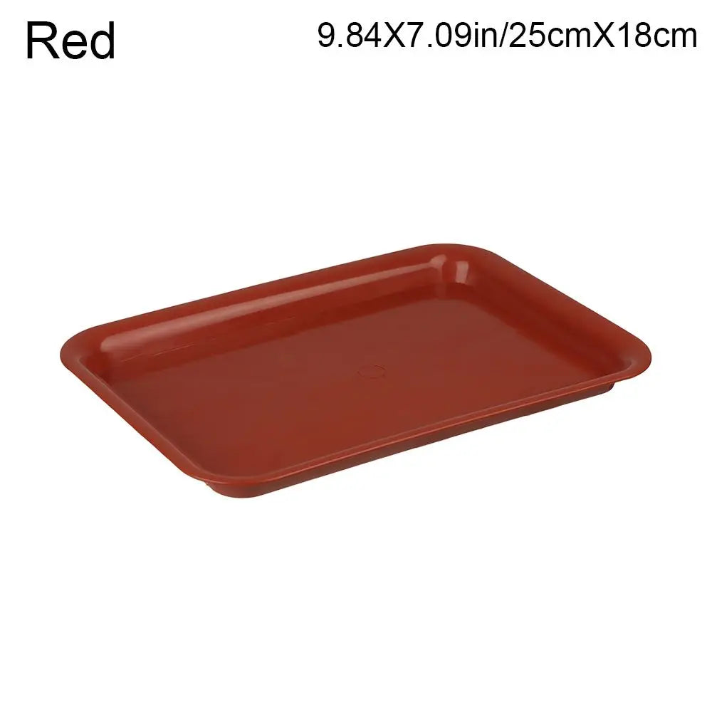 1PC Saucers Indoor Outdoor Flower Pot Plant Saucer Drip Trays Plastic Tray Rectangle Oasis Select Red-25cmX18cm