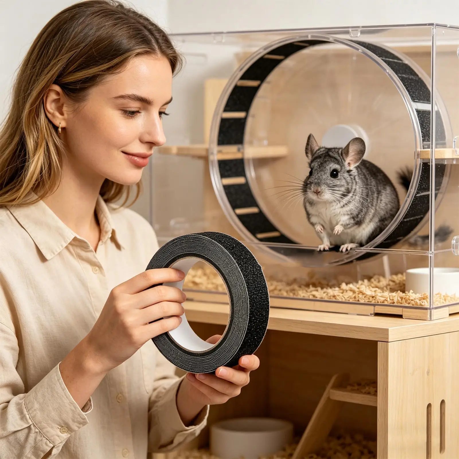 Pet Wheel Tape Anti-Slip Silent Strip 500cm Hamster Wheel Nail Trimmer Tape Frosted anti-slip running wheel belt for Hamster Oasis Select