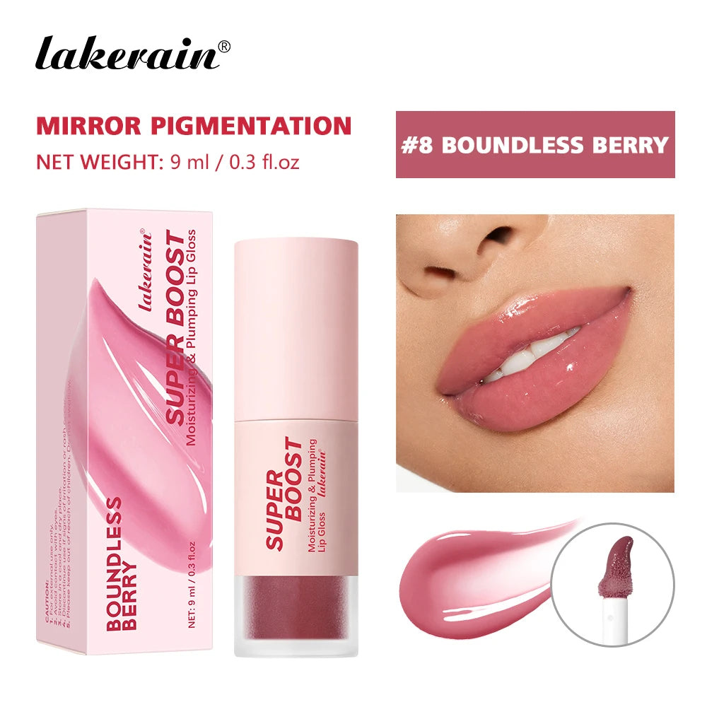 Plumping Lip Gloss Non-Sticky Boosted Mirror Shine And Volume Lip Skin Smooths Hydrating Moisturizing Lip Gloss Cosmetics Oasis Select Color 8