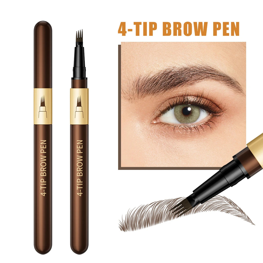 Hello Kiss 4-Tip Eyebrow Pencil – Waterproof & Long-Lasting