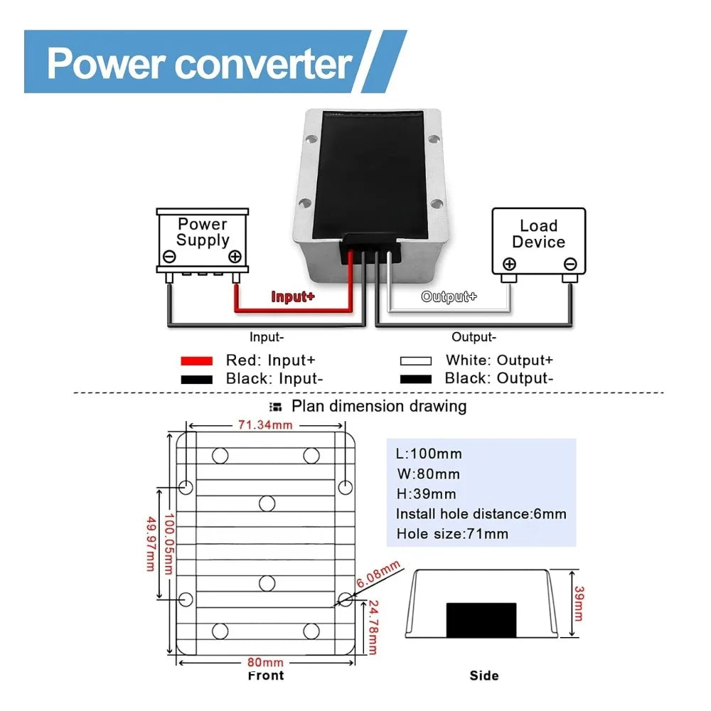 DC DC 9V-36V to 12V/24V Boost Buck Converter 30A Waterproof Automatic Step Up/Down Voltage Regulator Volt Transformer Module Oasis Select