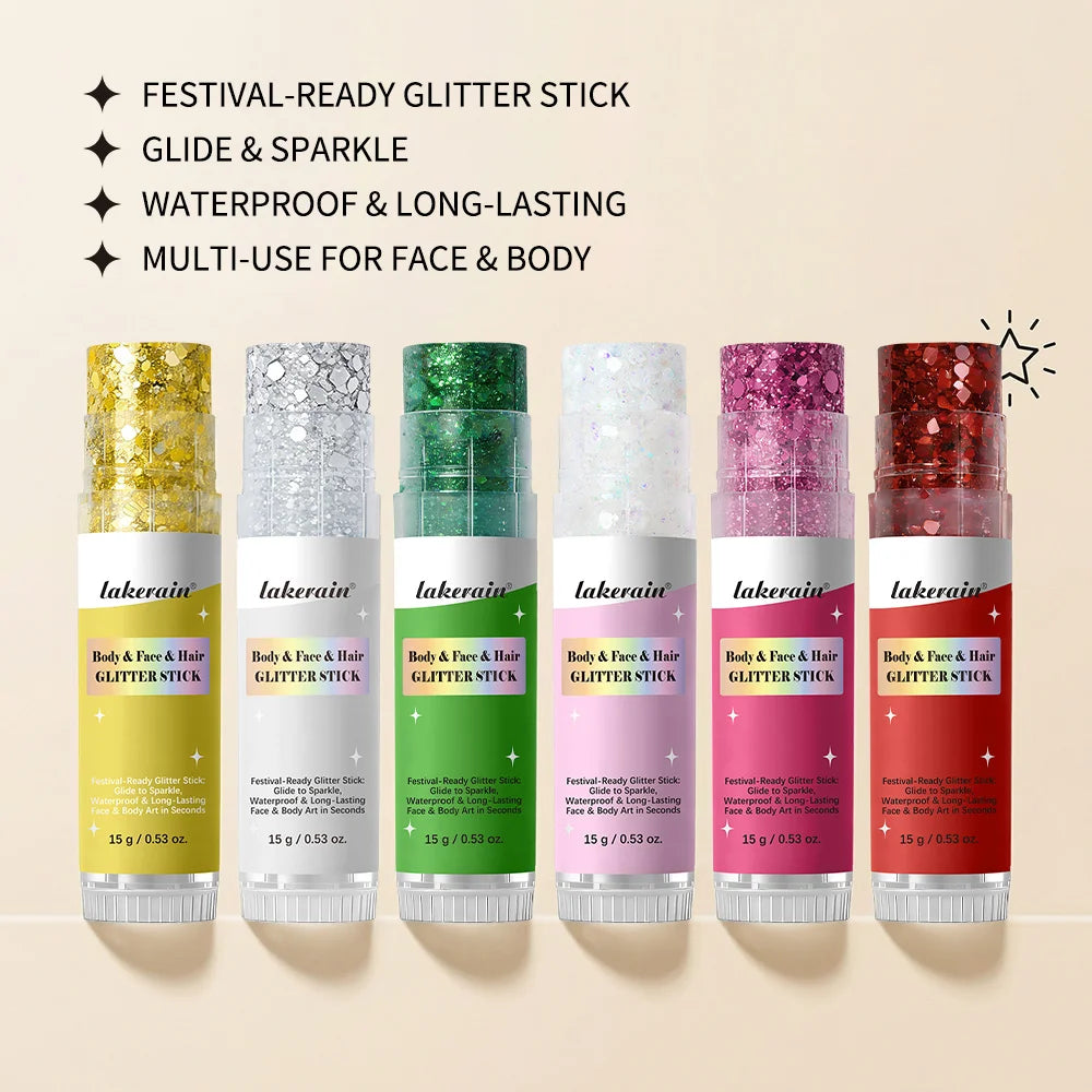 Body Glitter Sequin Stick Gel Texture Long-Lasting Dazzling Smudge-Proof Rich Sparkling Glitter Body Art for Party Stage Makeup Oasis Select