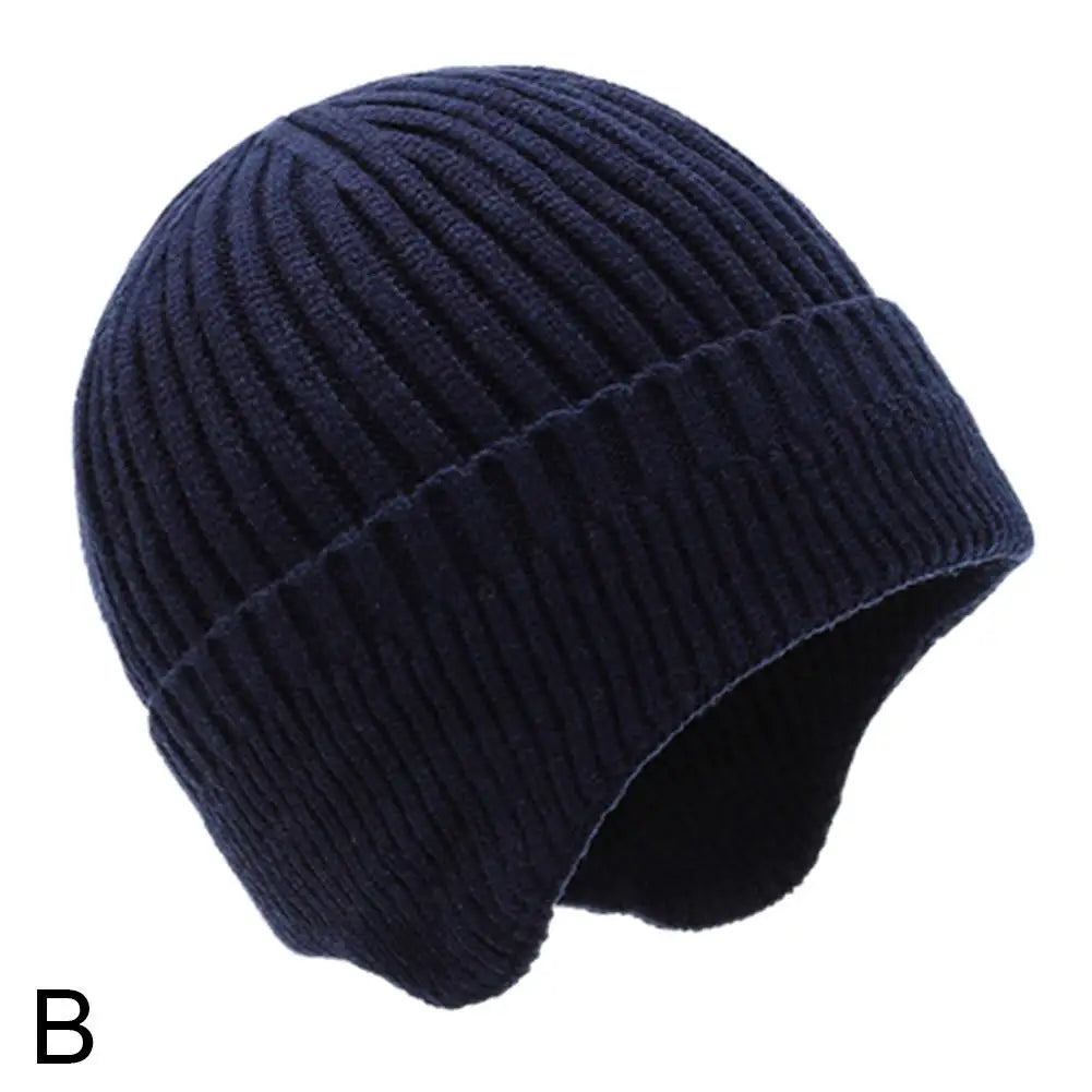 Winter Knit Beanie with Ear Protection – Unisex Cycling Hat Winter Knit Beanie Oasis Select Navy blue