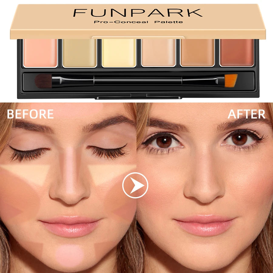 FUNPARK 6-Color Cream Concealer Palette | Full Coverage