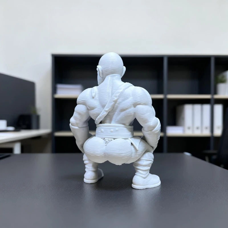 Funny Muscular Monk Figurine Creativity Decor Playful Zen Warrior Statue Home bookshelf Desktop Ornaments Decoration Prank Gifts Oasis Select