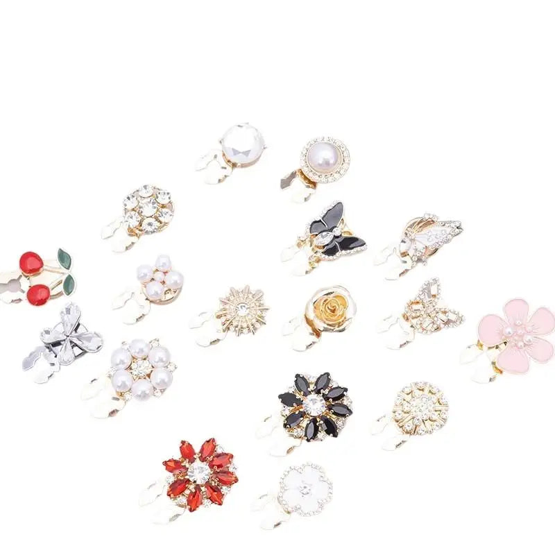 Crystal Pearl Clip-On Button Covers | DIY Shirt & Blouse Decor Decorative Button Covers Oasis Select