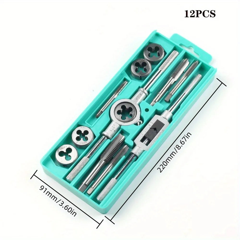 SLADE M3–M12 Tap & Die Set | 8/12/20 Pc Chrome-Vanadium Tap & Die Set Oasis Select GZ211-12pcs