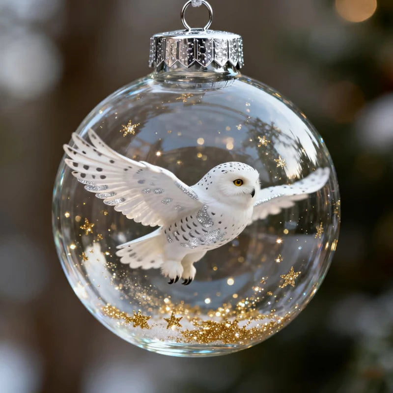 Hummingbird Christmas Ball Ornament | 3D Clear Plastic Tree Decor