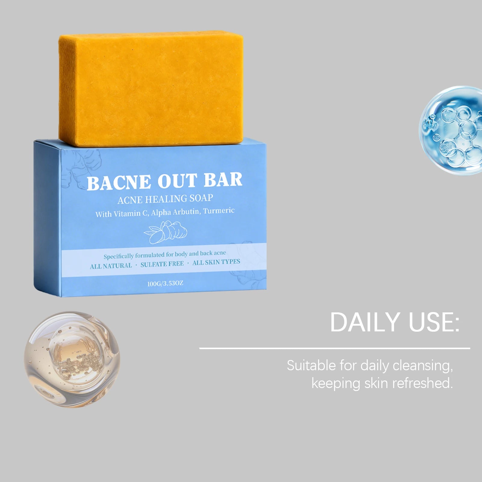 Natural Moisturizing Body Soap Bar – Brightening & Clear Skin 100g Body Cleansing Soap Bar Oasis Select