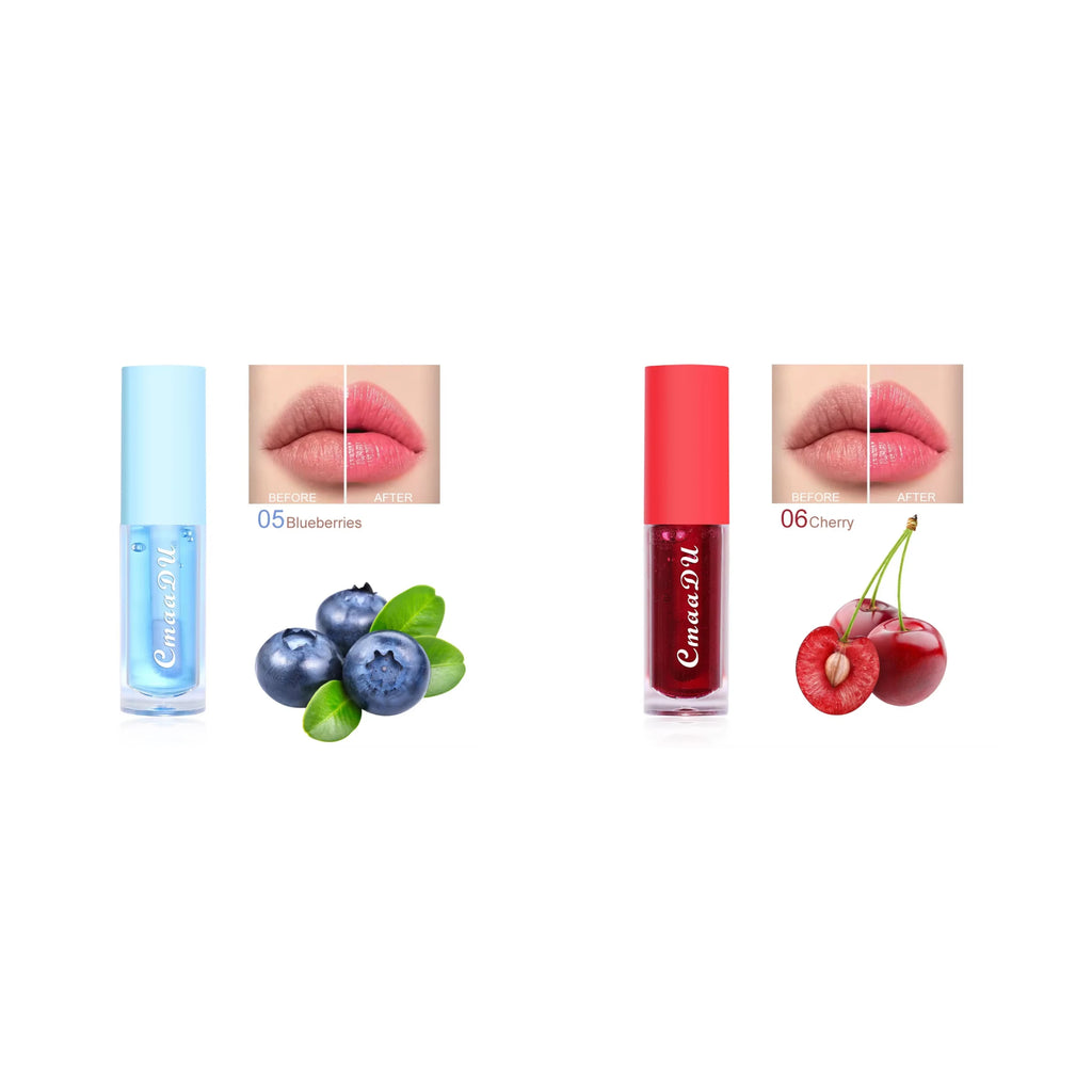 6-Color Fruit Flavor Color-Changing Lip Oil & Balm