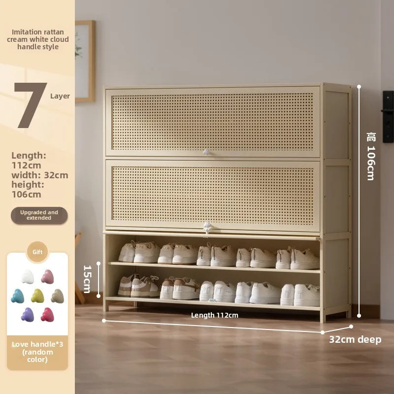 Cabinet household door against the wall large capacity entrance entrance entrance integrated solid wood storage shoe rack Oasis Select Seven floors 112
