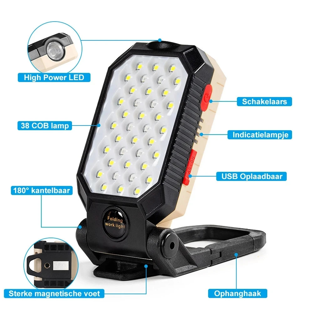 ZHIYU LED COB Work Light – Rechargeable Magnetic Lantern