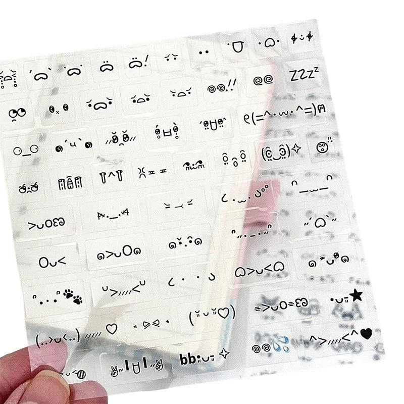 Steve Random 2pcs Cute PET Transparent Emoticon Stickers Journal Decorative Stickers Oasis Select