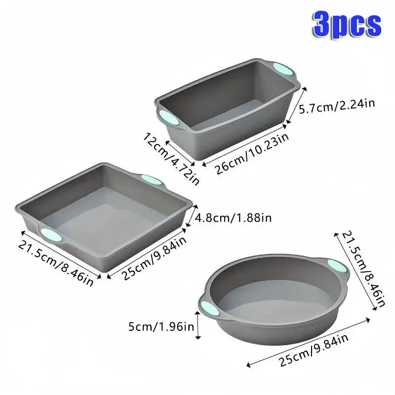1PC Silicone Round Cake Tray Non-Stick Silicone Baking Tray Set Food Grade Cake Mold With Metal Reinforced Frame For Oven Baking Oasis Select