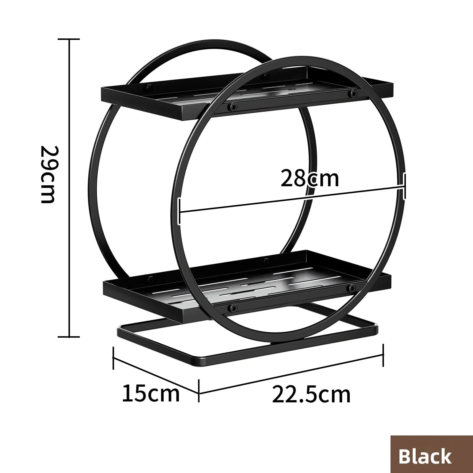 Light luxury toilet rack bathroom toilet hand wash countertop cosmetics storage box desktop vanity rack Oasis Select Black