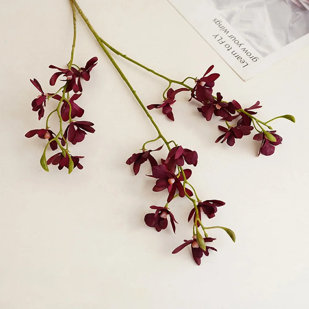 Artificial Phalaenopsis Orchid Branch | 3-Fork Realistic Fake Flower