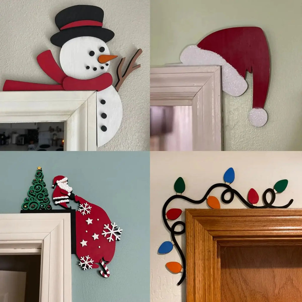 Christmas Decoration 2025 1pc Santa Clau Christmas Door Corner Decoration Diy Stitching Creatives Home Decor Colgante De Navidad Oasis Select
