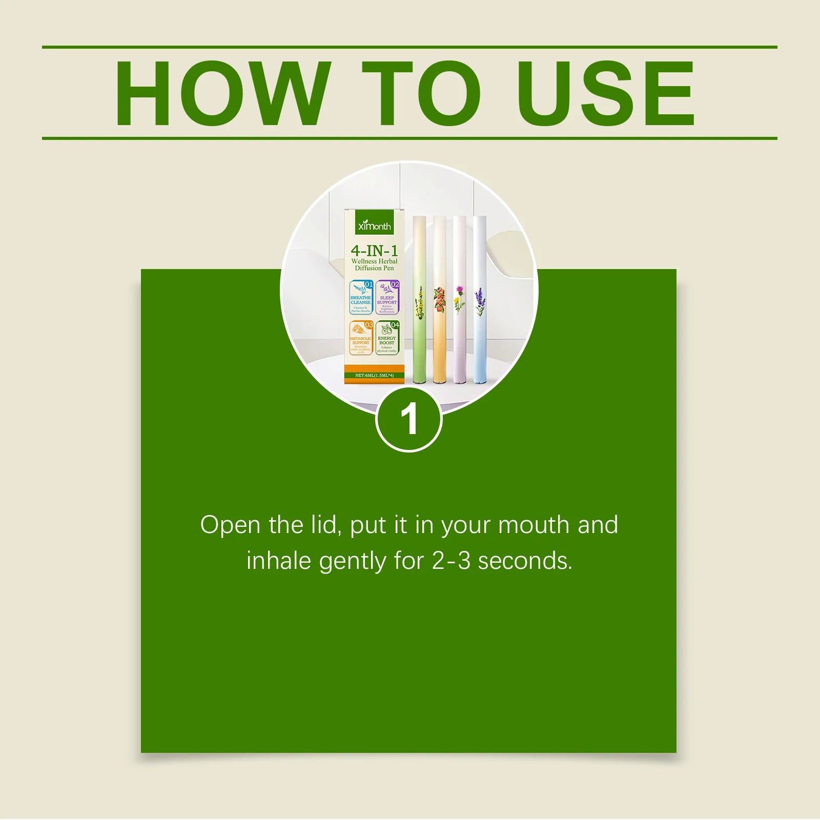 4-in-1 Air Freshening Pen: Relaxing the Senses Clear Breathing Refreshing Invigorating Aromatherapy Diffuser Lung-Cleansing Pen Oasis Select