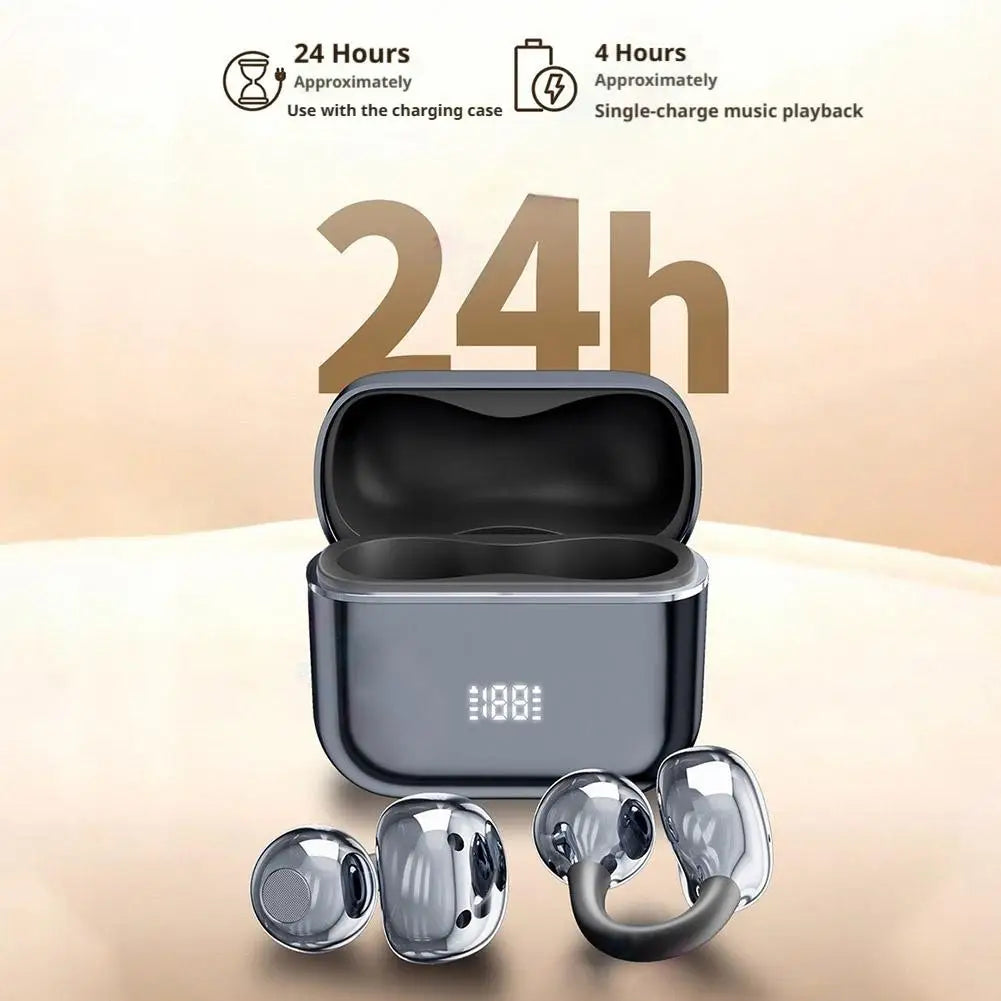 GRWIBEOU N39 Open-Ear Clip Bluetooth 5.4 Earbuds | 50Hr HiFi