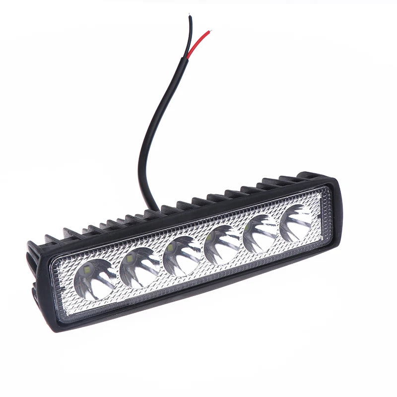 Hot Sale Car LED Light Bar 12V 18W 6000K Work Light For Car Motorcycle Truck Trailer Offroad Headlights Driving Light Oasis Select