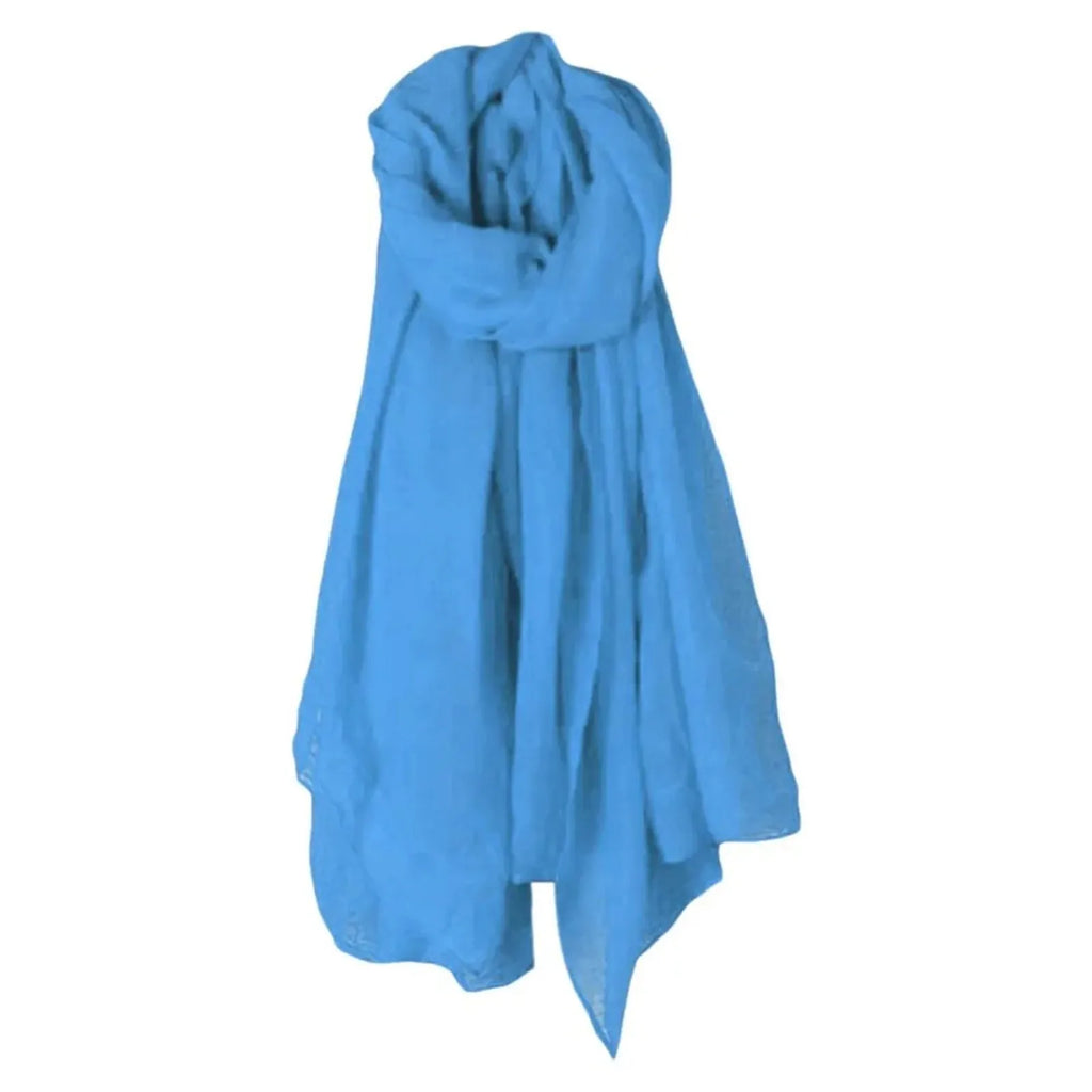 Fashion New 16 Colors Women Long Scarf Wrap Scarves Vintage Cotton Linen Large Shawl Hijab Elegant Solid Black Red White Oasis Select Cyan One Size