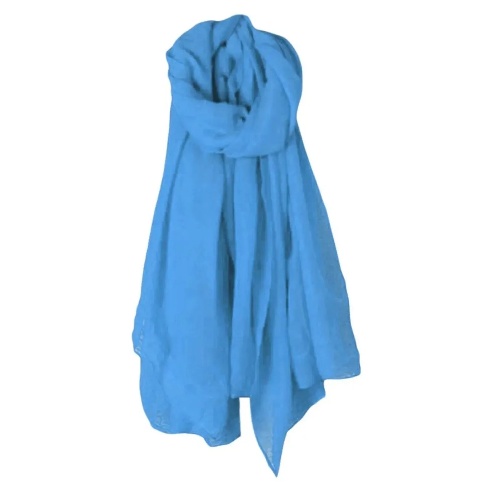Fashion New 16 Colors Women Long Scarf Wrap Scarves Vintage Cotton Linen Large Shawl Hijab Elegant Solid Black Red White Oasis Select Cyan One Size
