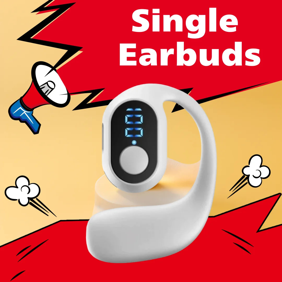 Ear Hook Wireless Earphones Bluetooth 5.3 Mini Handsfree Waterproof Sport Music Headset Single Earbuds OWS Headphone HiFi Music Oasis Select White